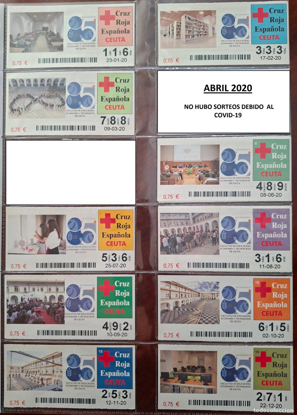 Cupones ONCE: A&Ntilde;O 2020 LOTER&Iacute;A CRUZ ROJA DE CEUTA. FALTA MAYO