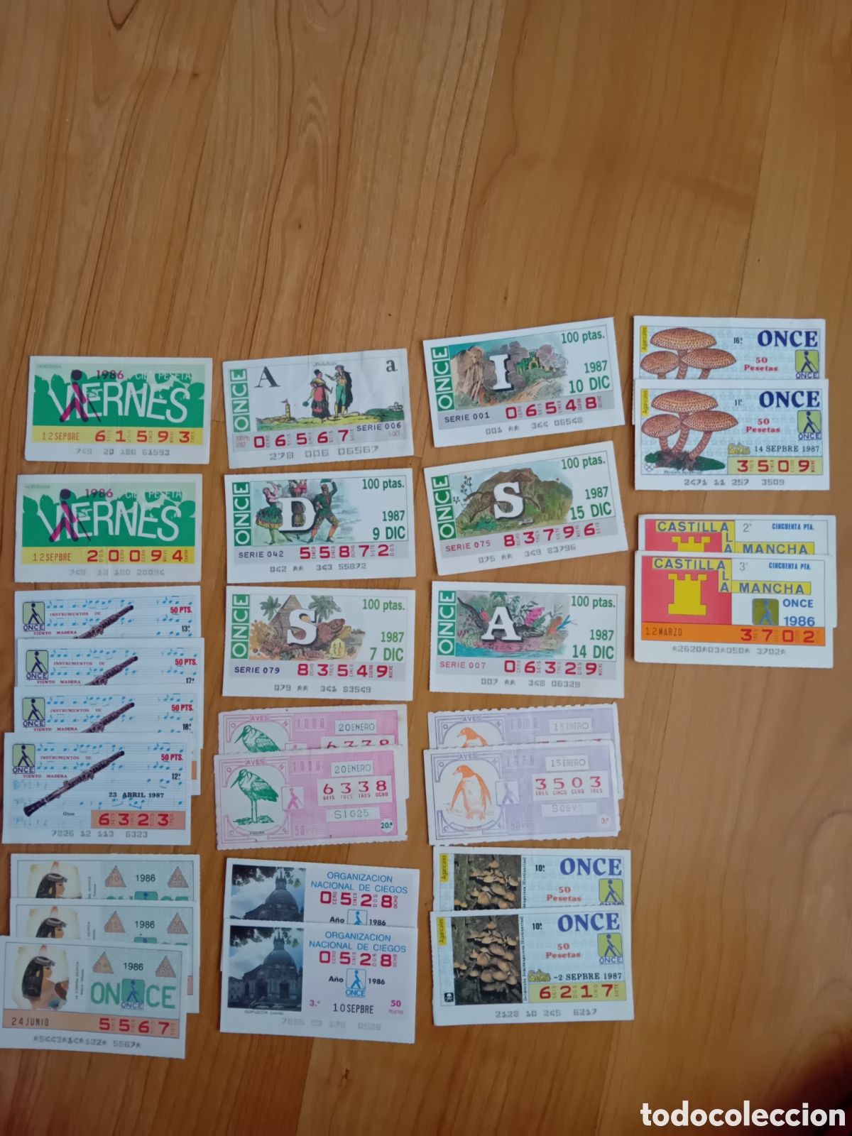Cupones ONCE: LOTE VARIADO 27 CUPONES ONCE. 1986 Y 1987