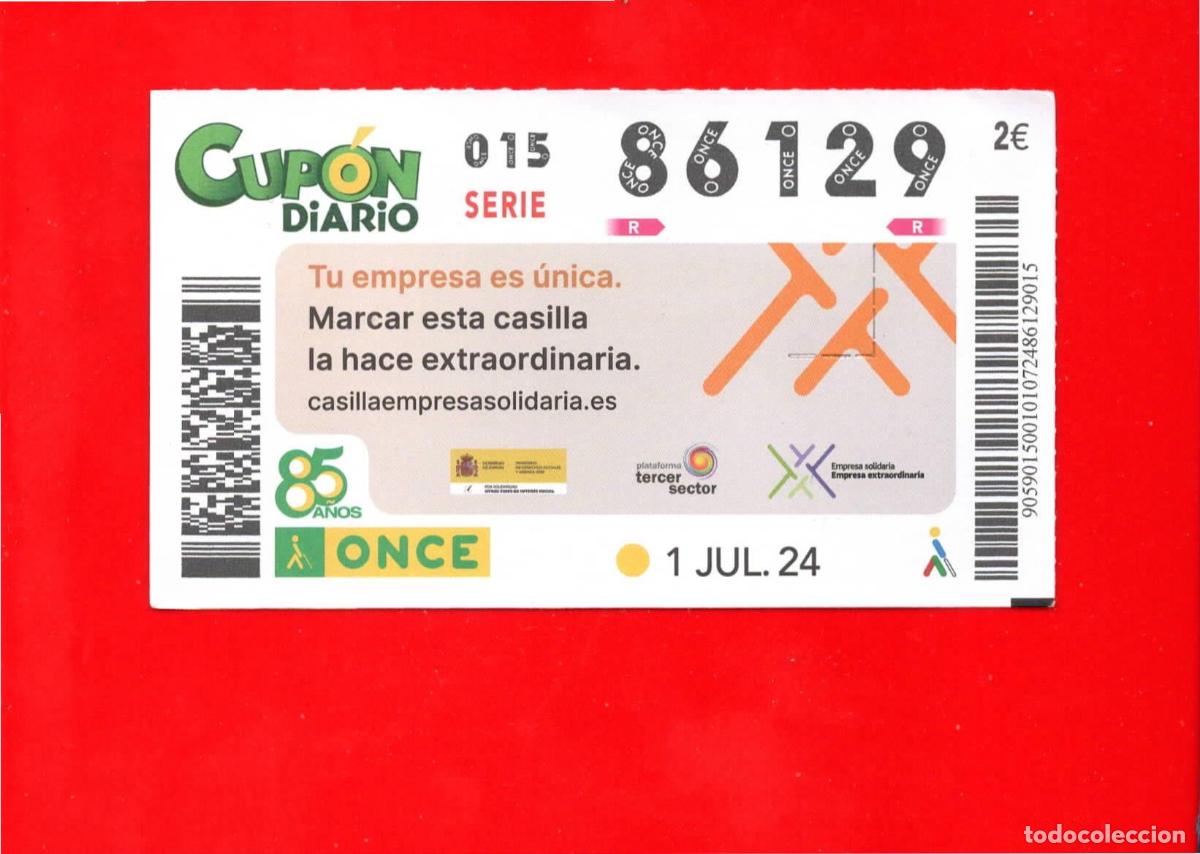 Cupones ONCE: CUPON de la ONCE - 01 julio 2024