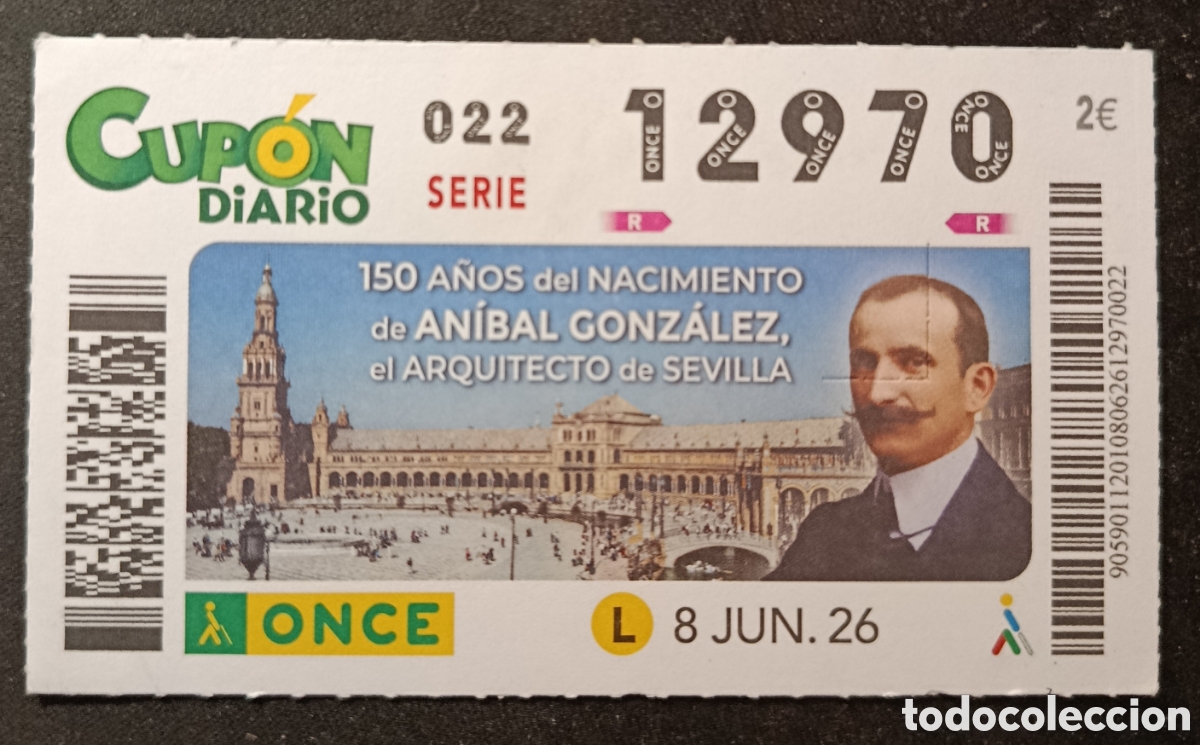 Cupones ONCE: N&deg; 12970 (8/JUNIO/2026)-SEVILLA