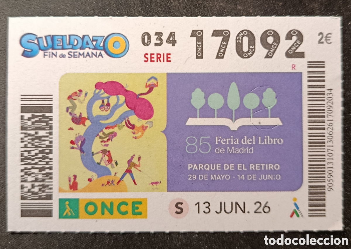 Cupones ONCE: N&deg; 17092 (13/JUNIO/2026)-MADRID