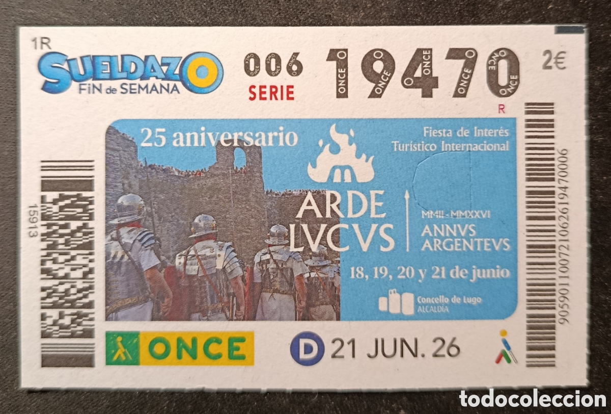 Cupones ONCE: N&deg; 19470 (21/JUNIO/2026)-LUGO