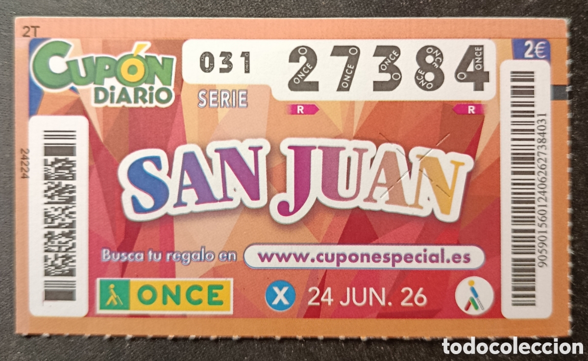 Cupones ONCE: N&deg; 27384 (24/JUNIO/2026)