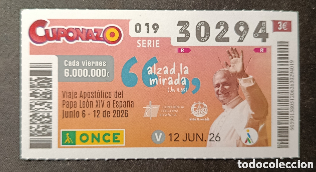 Cupones ONCE: N&deg; 30294 (12/JUNIO/2026)