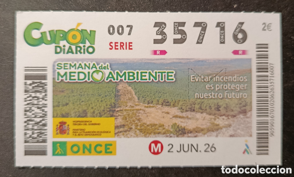 Cupones ONCE: N&deg; 35716 (2/JUNIO/2026)