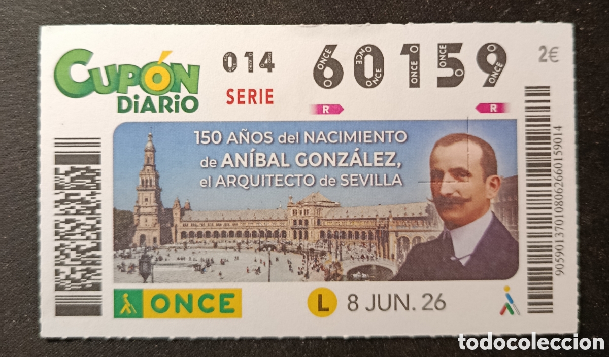 Cupones ONCE: N&deg; 60159 (8/JUNIO/2026)-SEVILLA