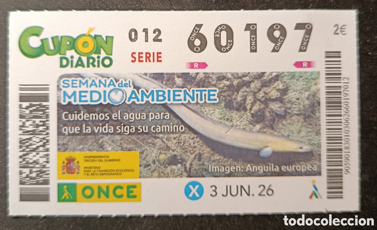 Cupones ONCE: N&deg; 60197 (3/JUNIO/2026)