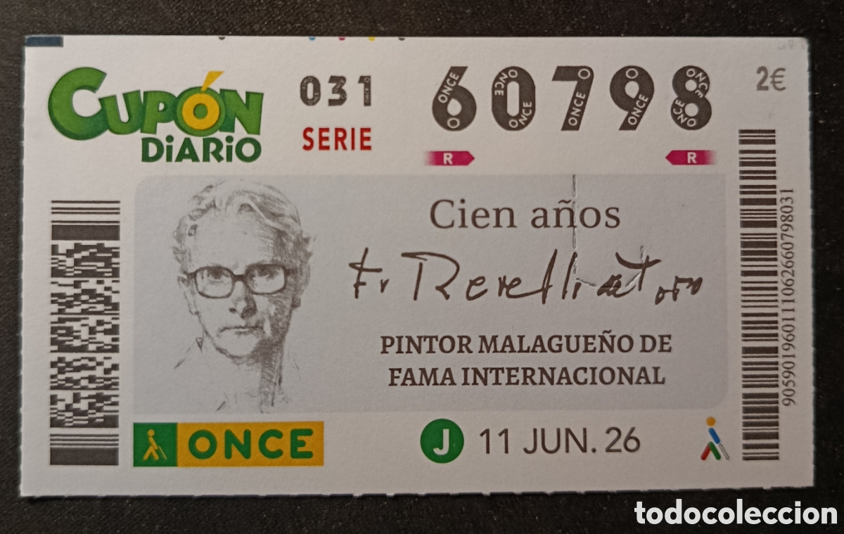 Cupones ONCE: N&deg; 60798 (11/JUNIO/2026)-M&Aacute;LAGA