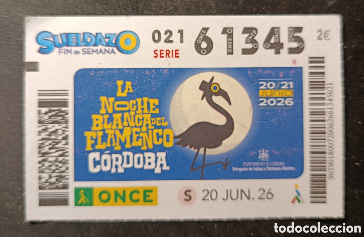 Cupones ONCE: N&deg; 61345 (20/JUNIO/2026)-C&Oacute;RDOBA