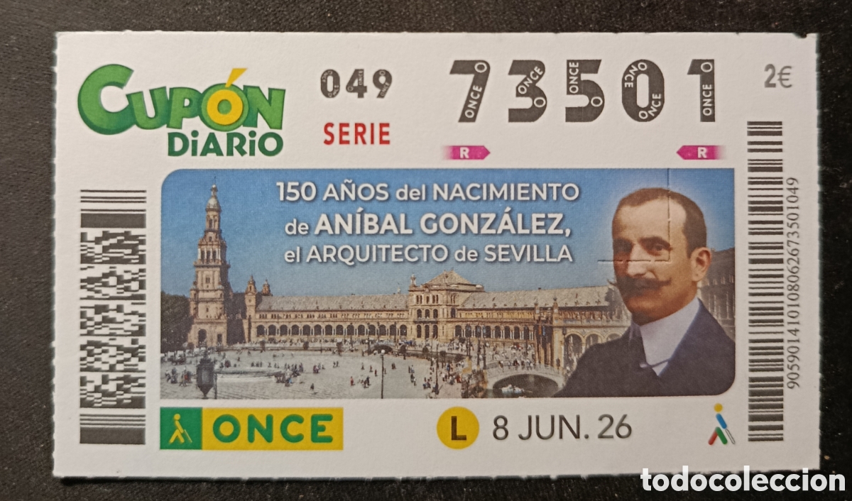 Cupones ONCE: N&deg; 73501 (8/JUNIO/2026)-SEVILLA