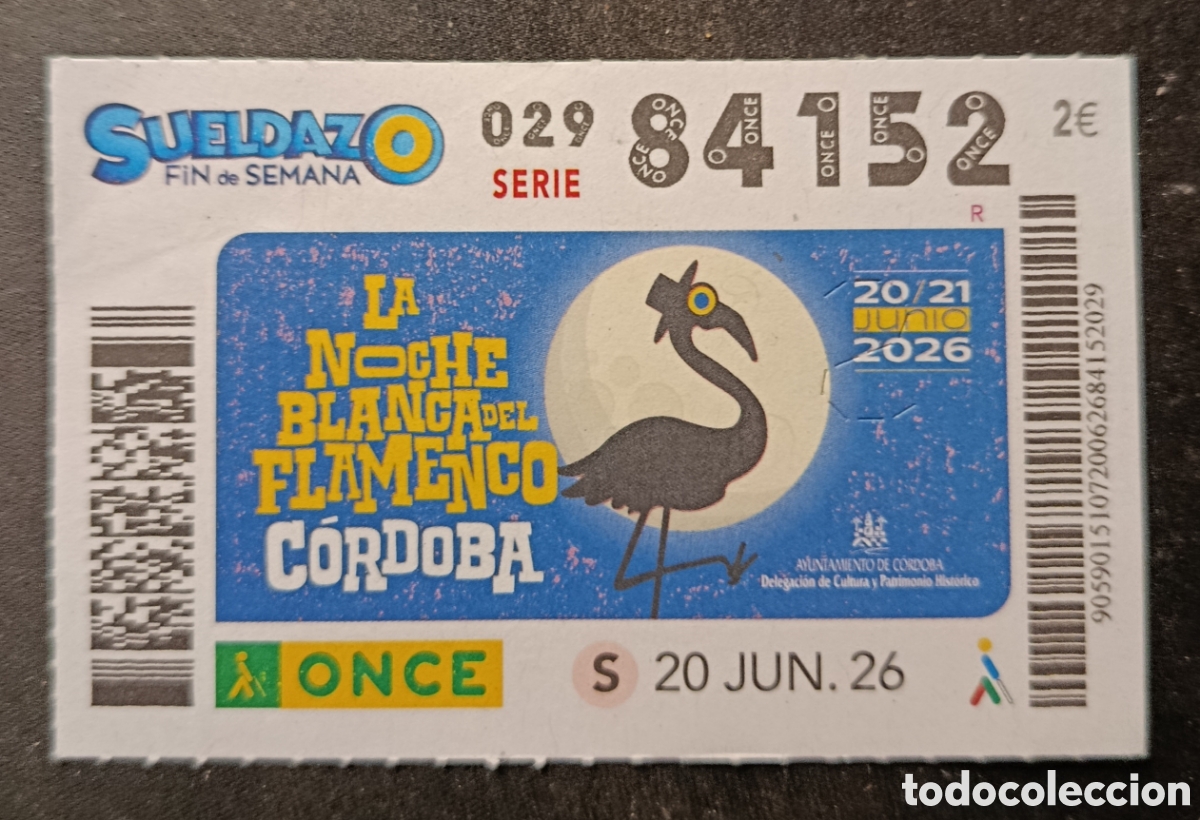 Cupones ONCE: N&deg; 84152 (20/JUNIO/2026)-C&Oacute;RDOBA