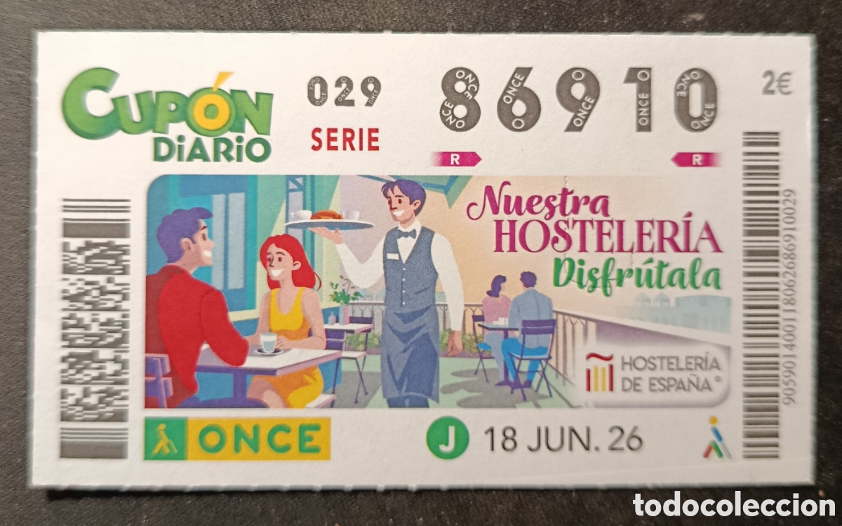Cupones ONCE: N&deg; 86910 (18/JUNIO/2026)