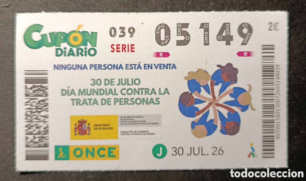 Cupones ONCE: N&deg; 05149 (30/JULIO/2026)