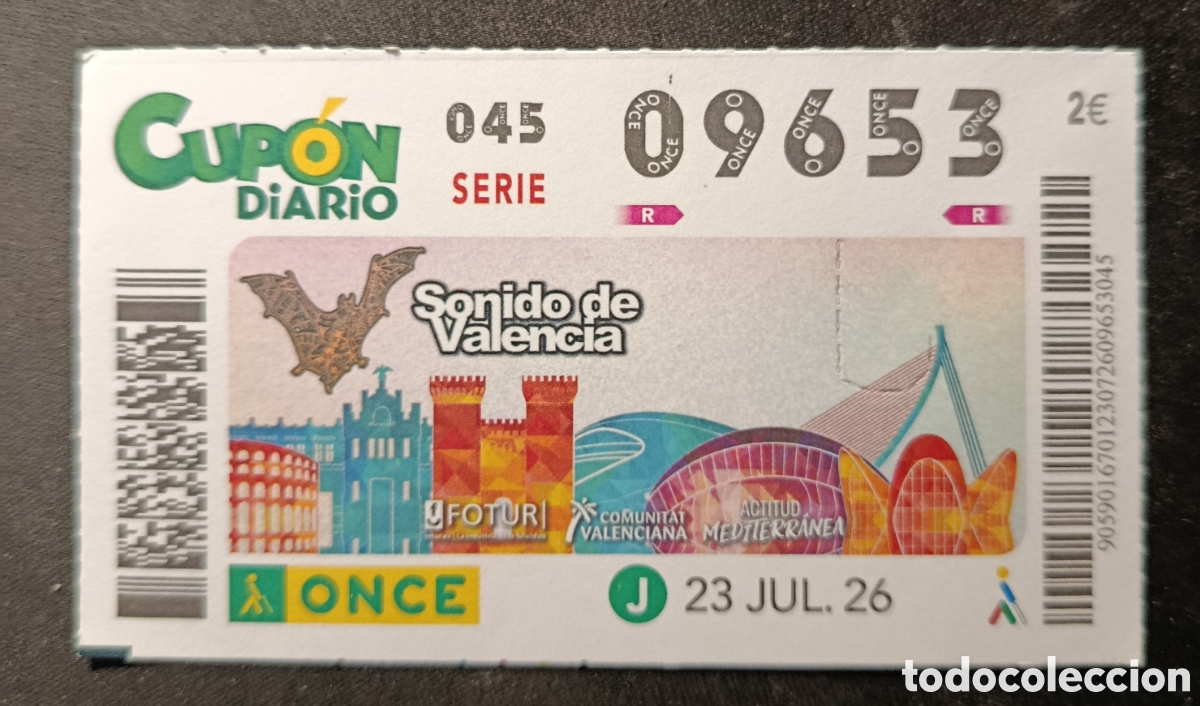 Cupones ONCE: N&deg; 09653 (23/JULIO/2026)-VALENCIA