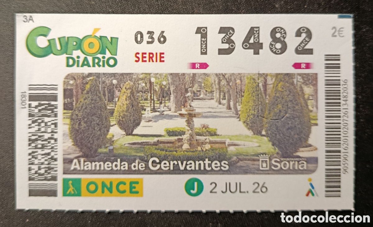 Cupones ONCE: N&deg; 13482 (2/JULIO/2026)-SORIA