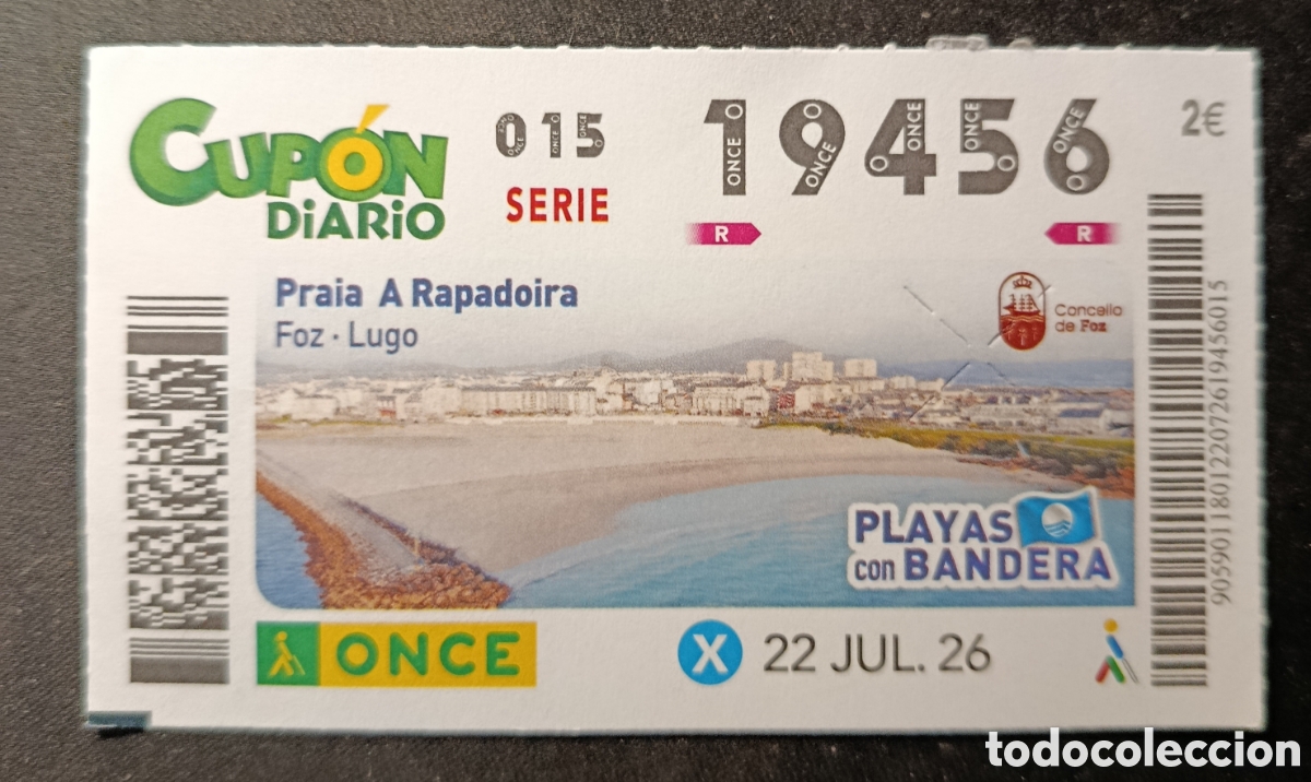 Cupones ONCE: N&deg; 19456 (22/JULIO/2026)-LUGO