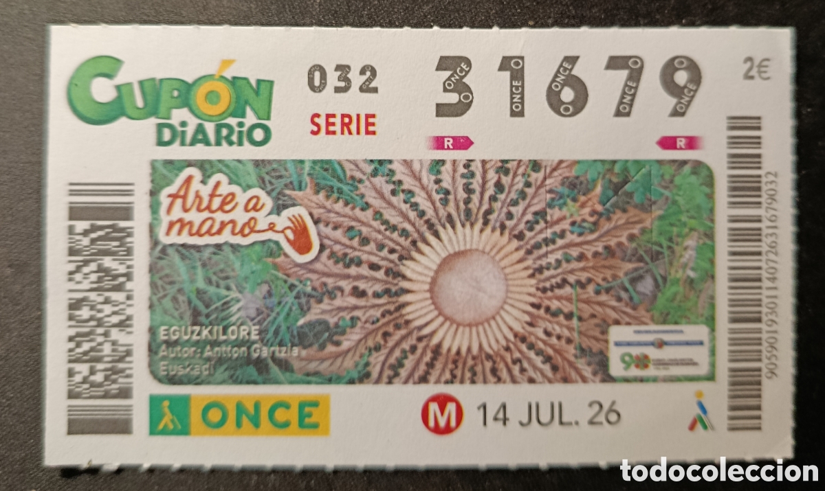 Cupones ONCE: N&deg; 31679 (14/JULIO/2026)-EUSKADI