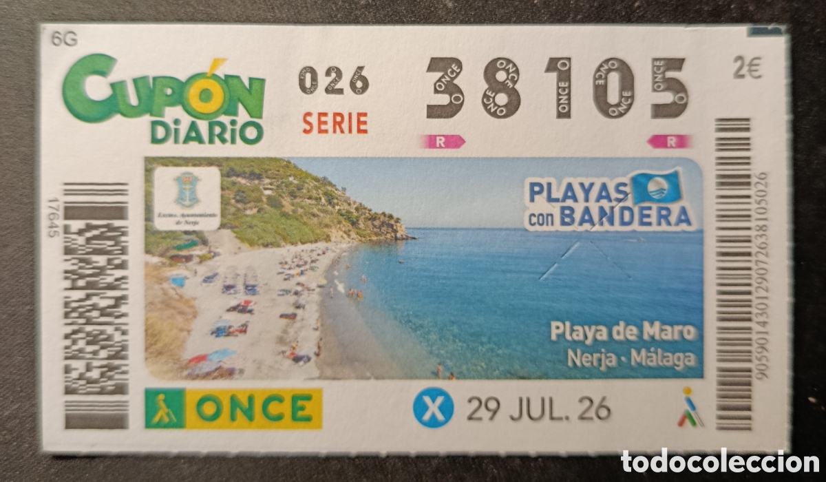 Cupones ONCE: N&deg; 38105 (29/JULIO/2026)-M&Aacute;LAGA