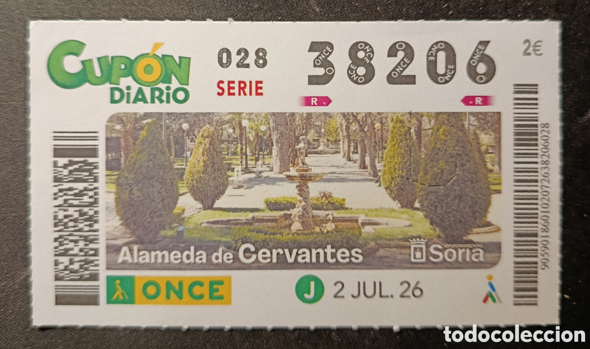 Cupones ONCE: N&deg; 38206 (2/JULIO/2026)-SORIA