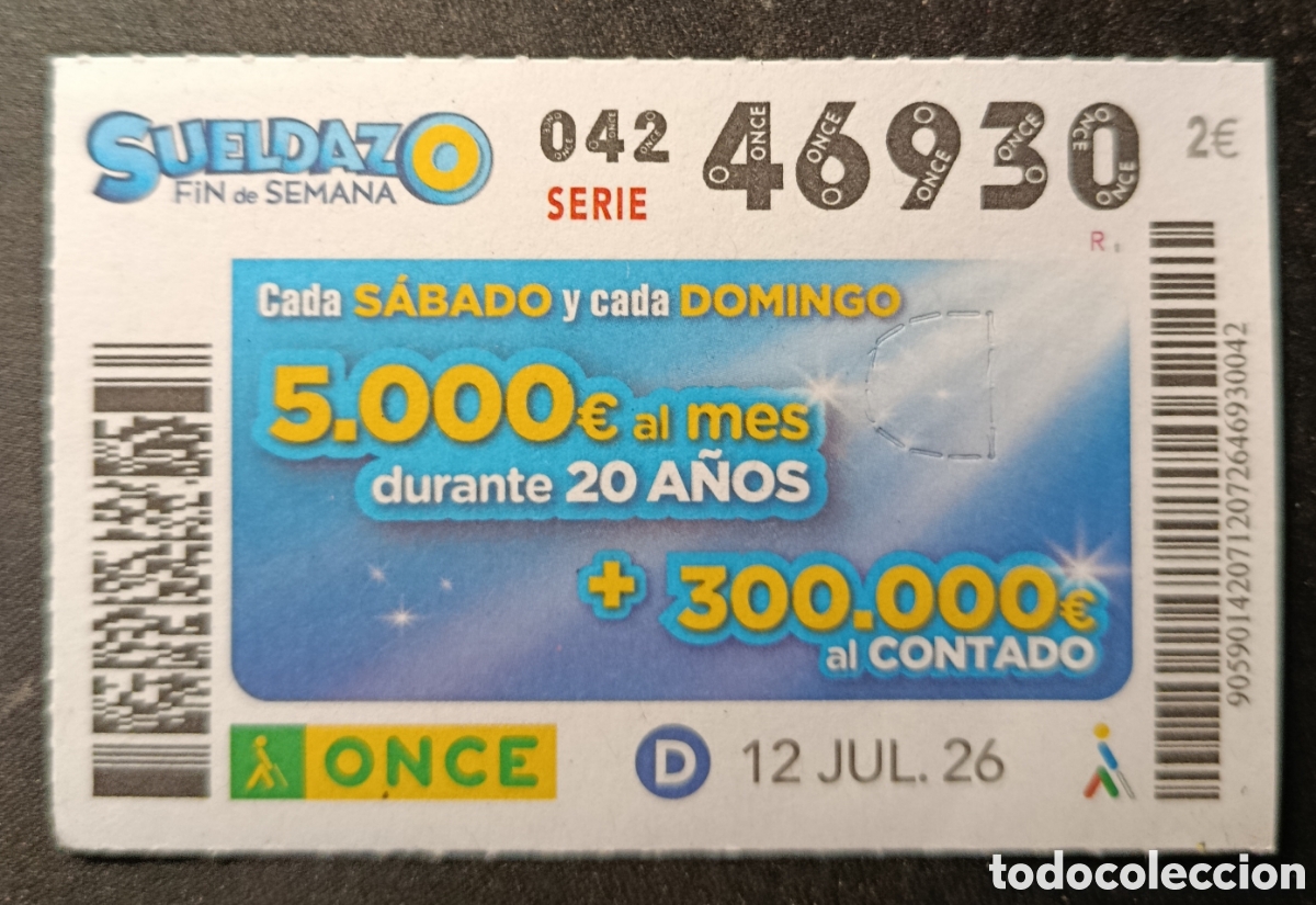 Cupones ONCE: N&deg; 46930 (12/JULIO/2026)