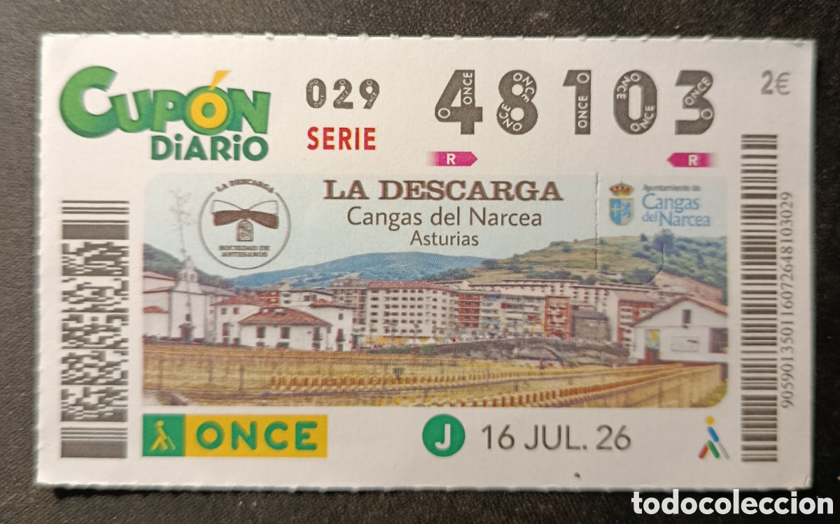 Cupones ONCE: N&deg; 48103 (16/JULIO/2026)-ASTURIAS
