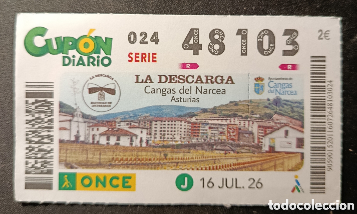 Cupones ONCE: N&deg; 48103 (16/JULIO/2026)-ASTURIAS