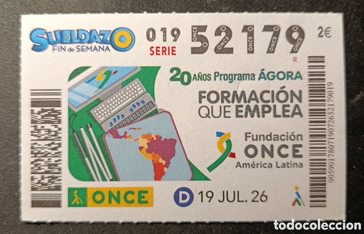 Cupones ONCE: N&deg; 52179 (19/JULIO/2026)