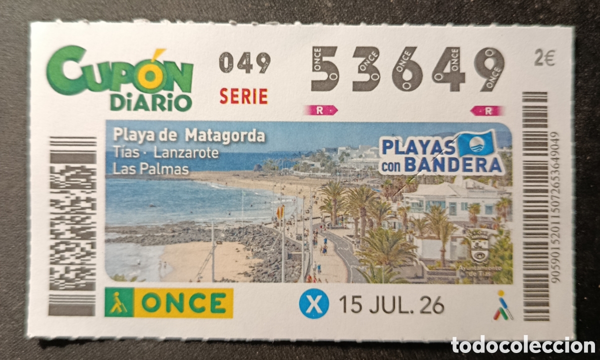 Cupones ONCE: N&deg; 53649 (15/JULIO/2026)-CANARIAS