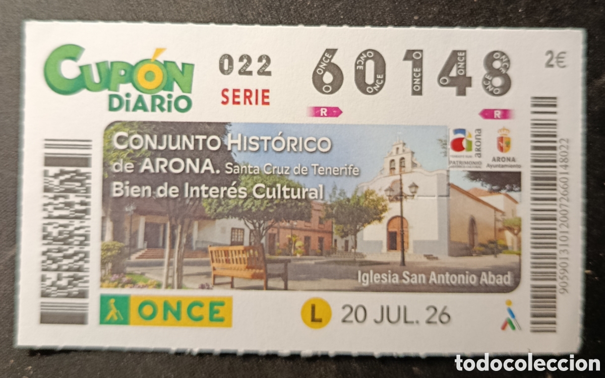 Cupones ONCE: N&deg; 60148 (20/JULIO/2026)