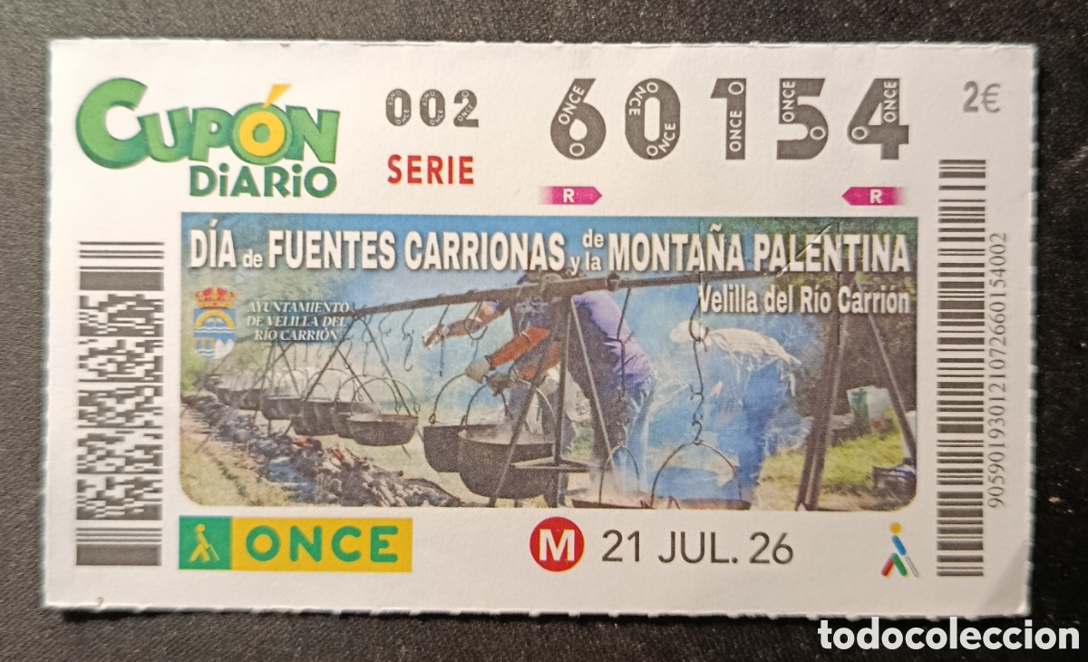 Cupones ONCE: N&deg; 60154 (21/JULIO/2026)-PALENCIA