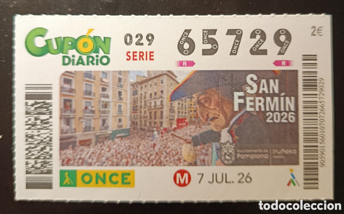 Cupones ONCE: N&deg; 65729 (7/JULIO/2026)-NAVARRA