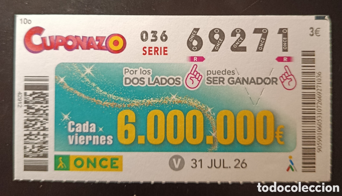 Cupones ONCE: N&deg; 69271 (31/JULIO/2026)