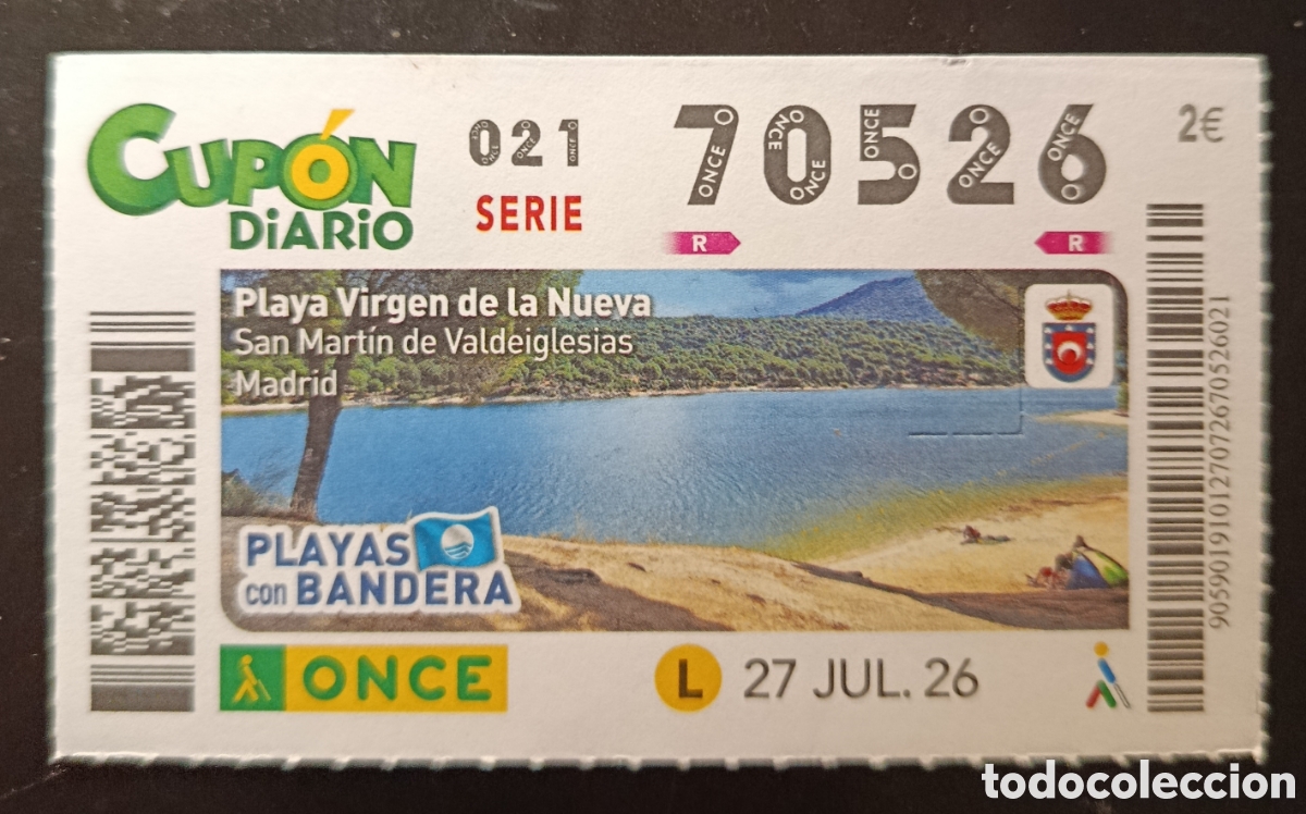 Cupones ONCE: N&deg; 70526 (27/JULIO/2026)-MADRID