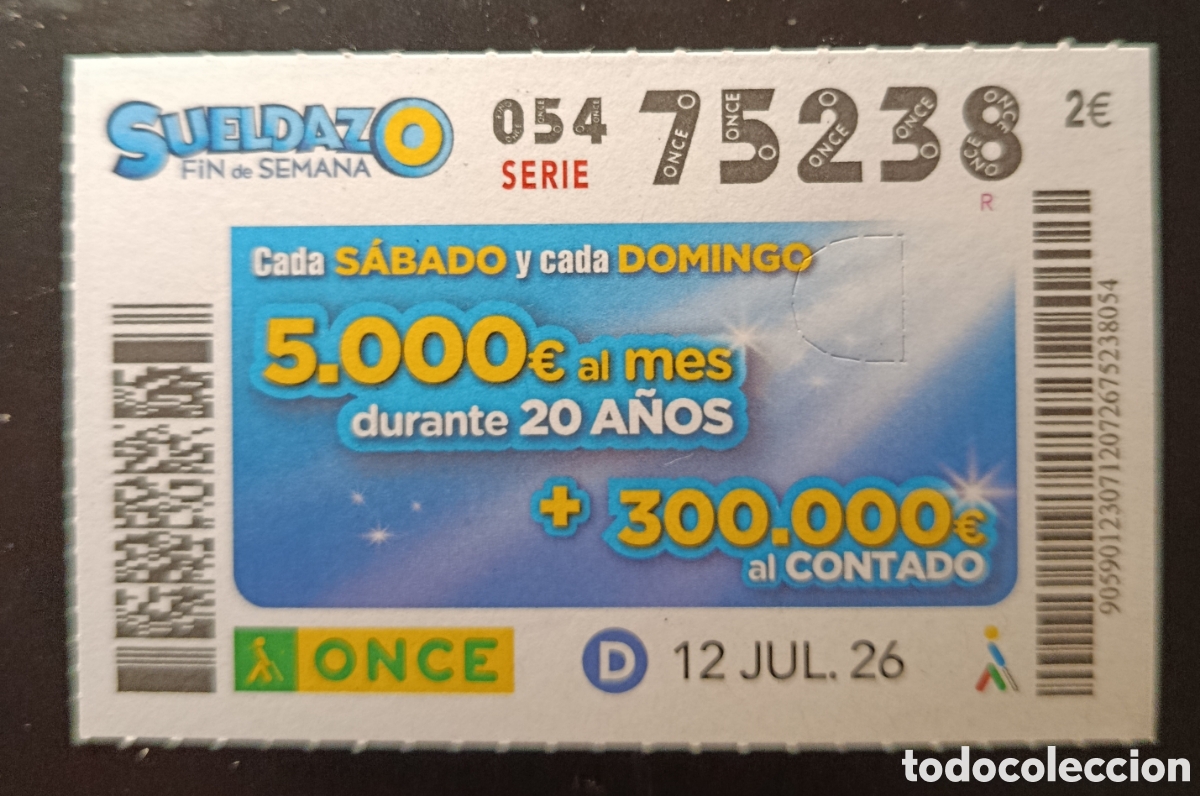 Cupones ONCE: N&deg; 75238 (12/JULIO/2026)