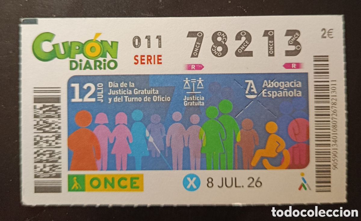 Cupones ONCE: N&deg; 78213 (8/JULIO/2026)