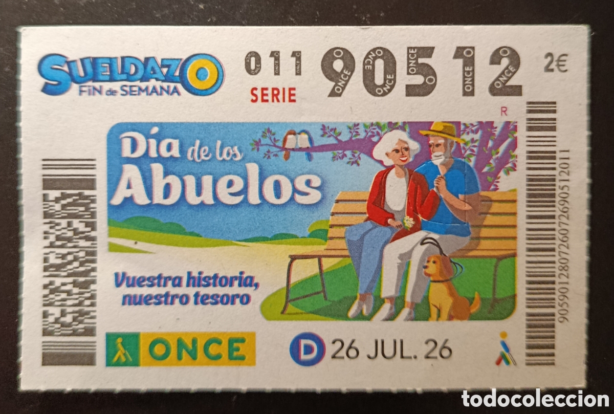 Cupones ONCE: N&deg; 90512 (26/JULIO/2026)