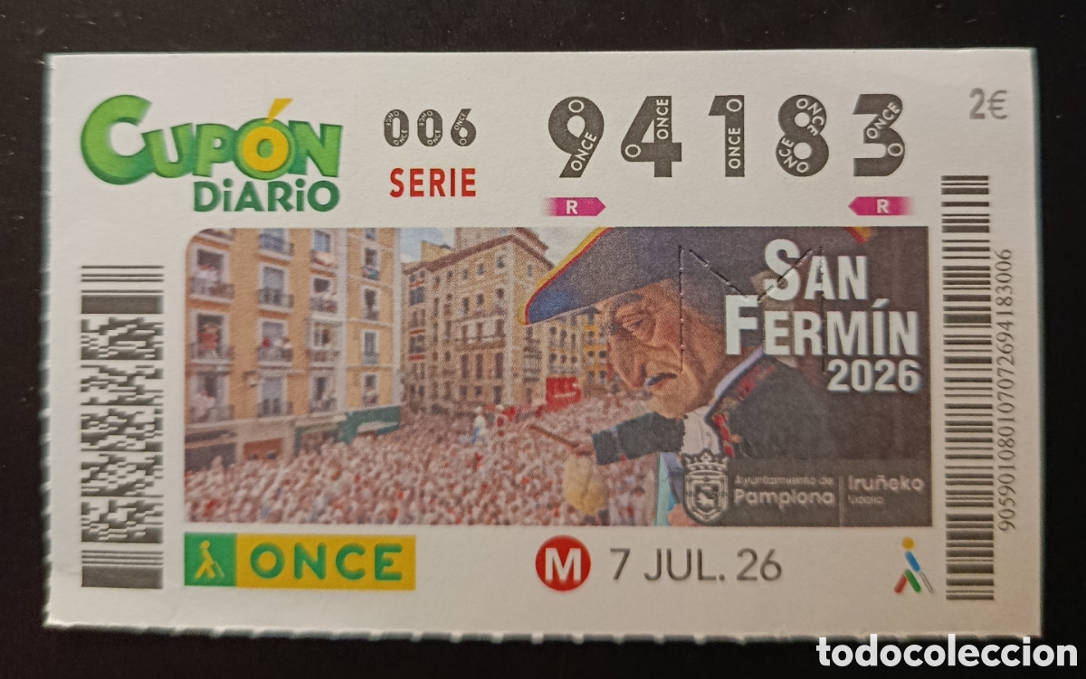 Cupones ONCE: N&deg; 94183 (7/JULIO/2026)-NAVARRA