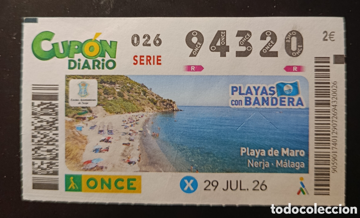 Cupones ONCE: N&deg; 94320 (29/JULIO/2026)-M&Aacute;LAGA