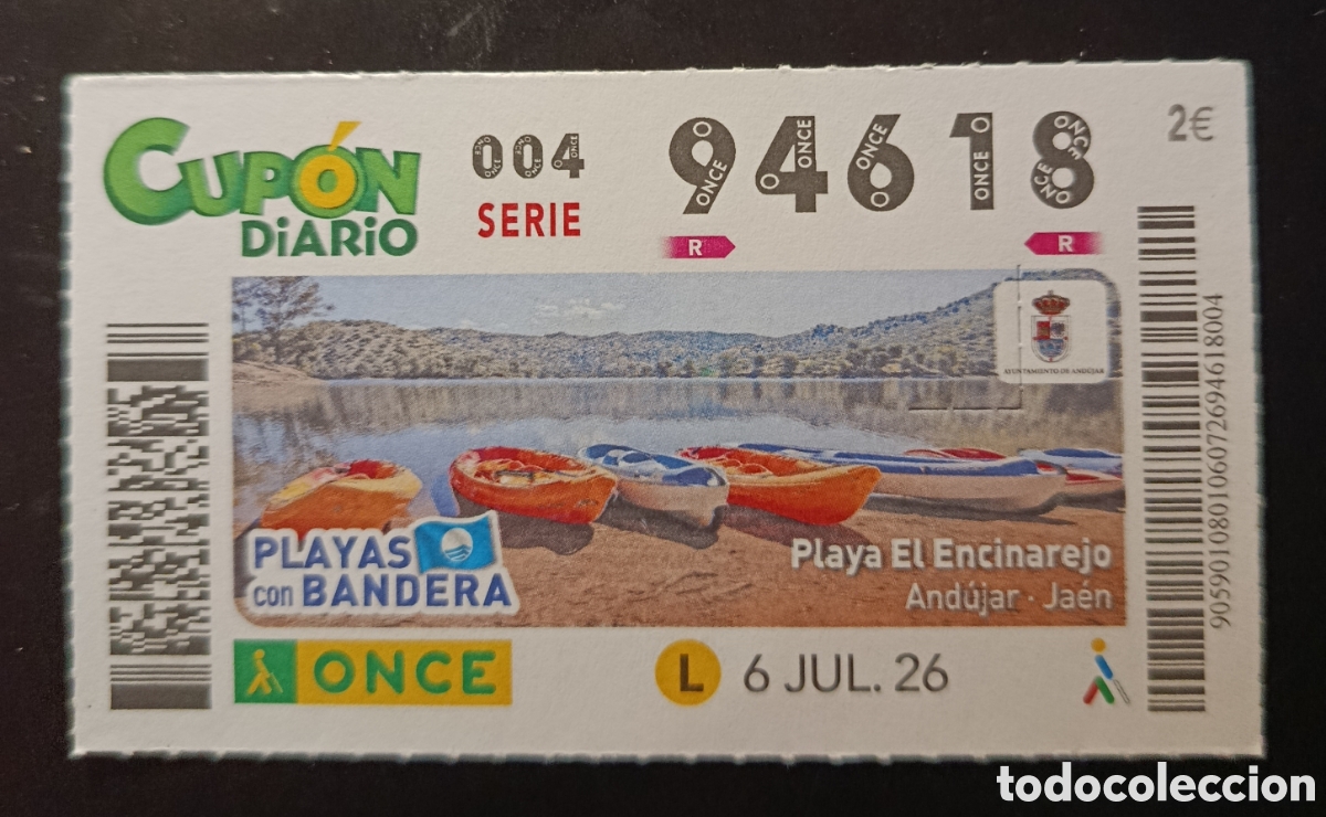 Cupones ONCE: N&deg; 94618 (6/JULIO/2026)-JA&Eacute;N