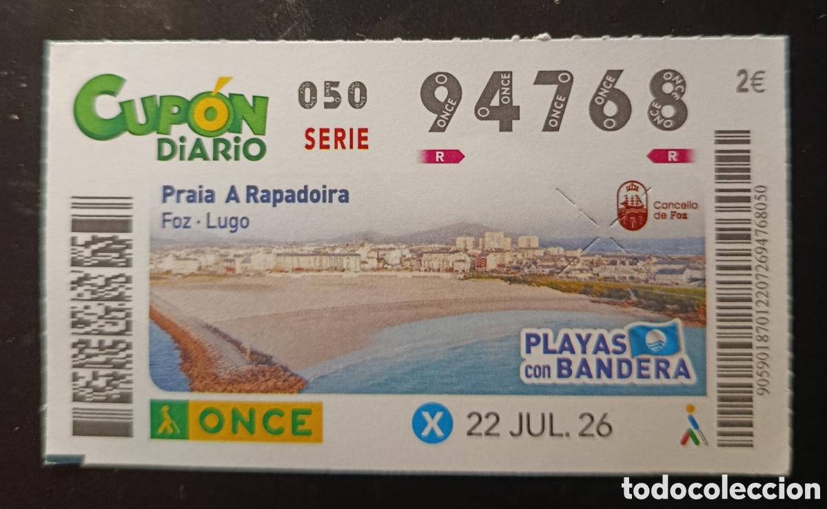 Cupones ONCE: N&deg; 94768 (22/JULIO/2026)-LUGO