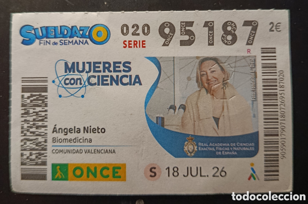 Cupones ONCE: N&deg; 95187 (18/JULIO/2026)-VALENCIA