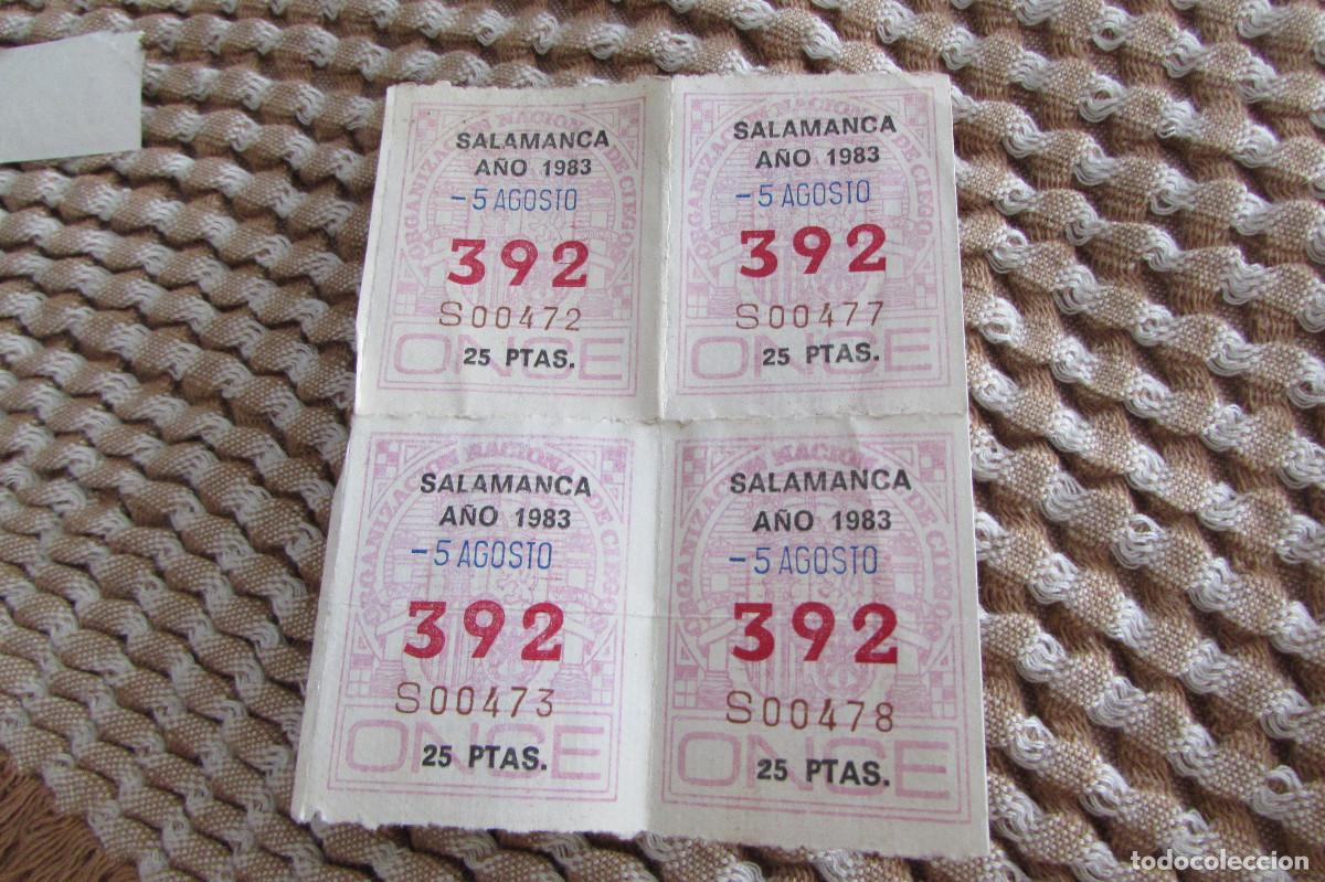 Cupones ONCE: 4 Cup&oacute;nes de la ONCE - 5 Agosto de 1983 ( Salamanca )