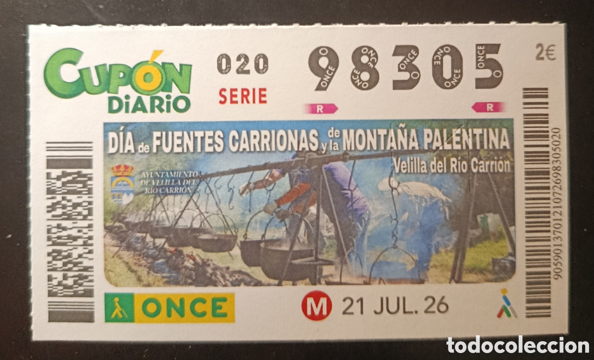 Cupones ONCE: N&deg; 98305 (21/JULIO/2026)-PALENCIA