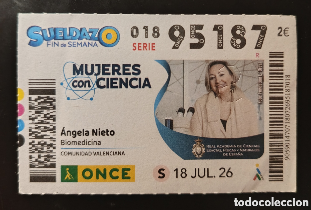 Cupones ONCE: N&deg; 95187 (18/JULIO/2026)-VALENCIA