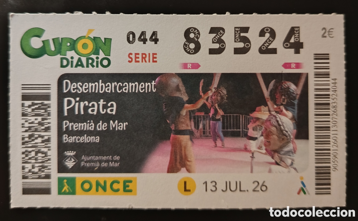 Cupones ONCE: N&deg; 83524 (13/JULIO/2026)-BARCELONA