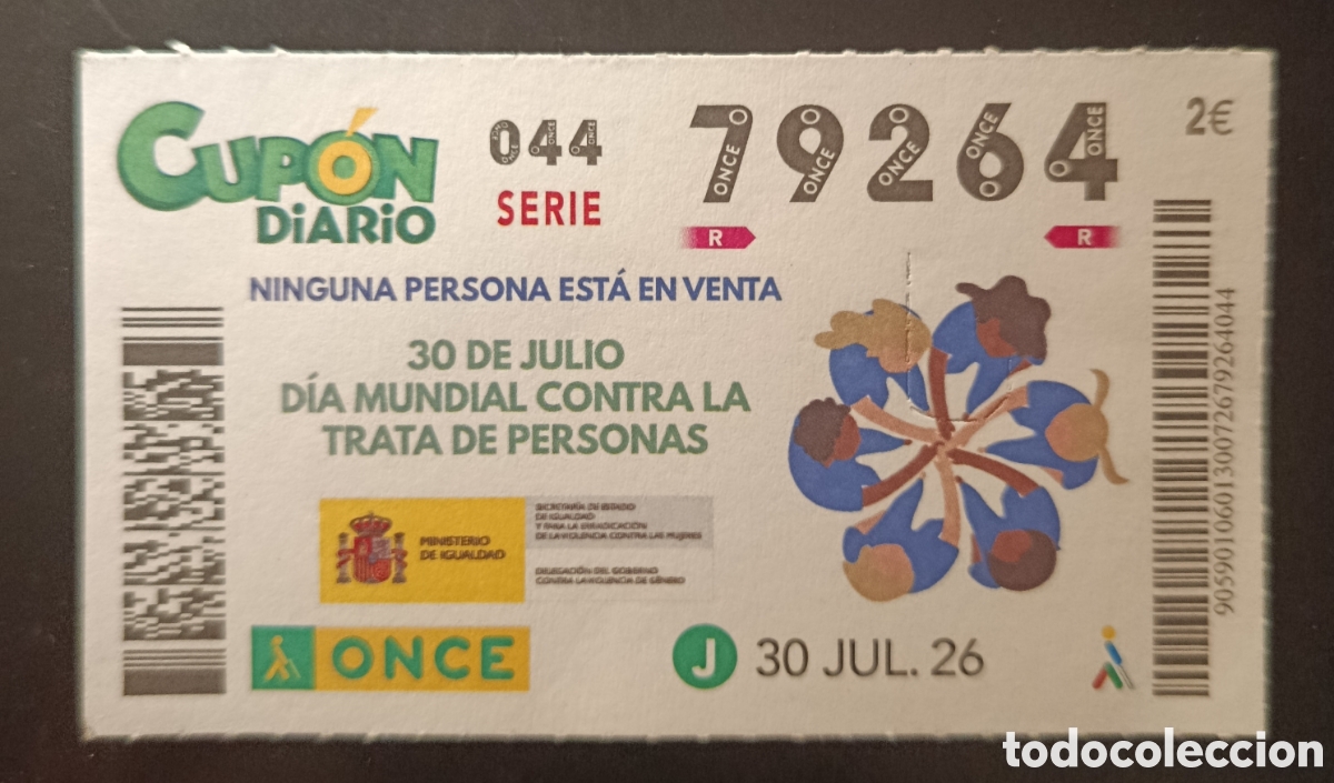 Cupones ONCE: N&deg; 79264 (30/JULIO/2026)