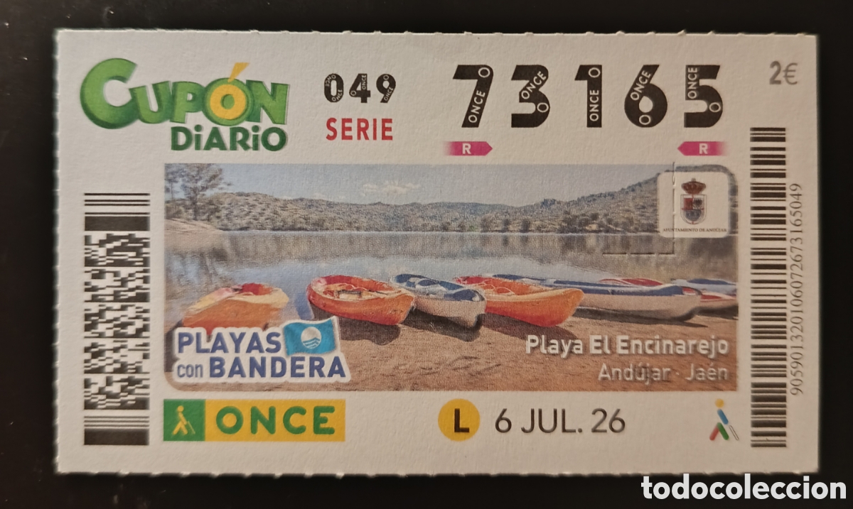 Cupones ONCE: N&deg; 73165 (6/JULIO/2026)-JA&Eacute;N
