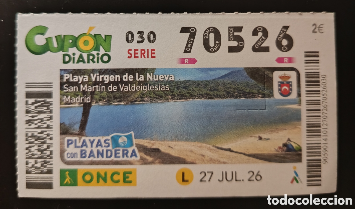 Cupones ONCE: N&deg; 70526 (27/JULIO/2026)-MADRID