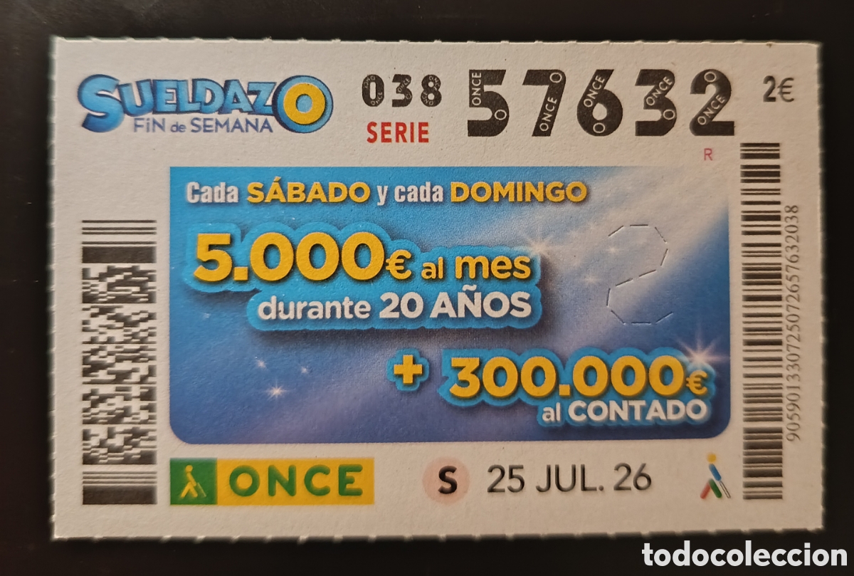 Cupones ONCE: N&deg; 57632 (25/JULIO/2026)