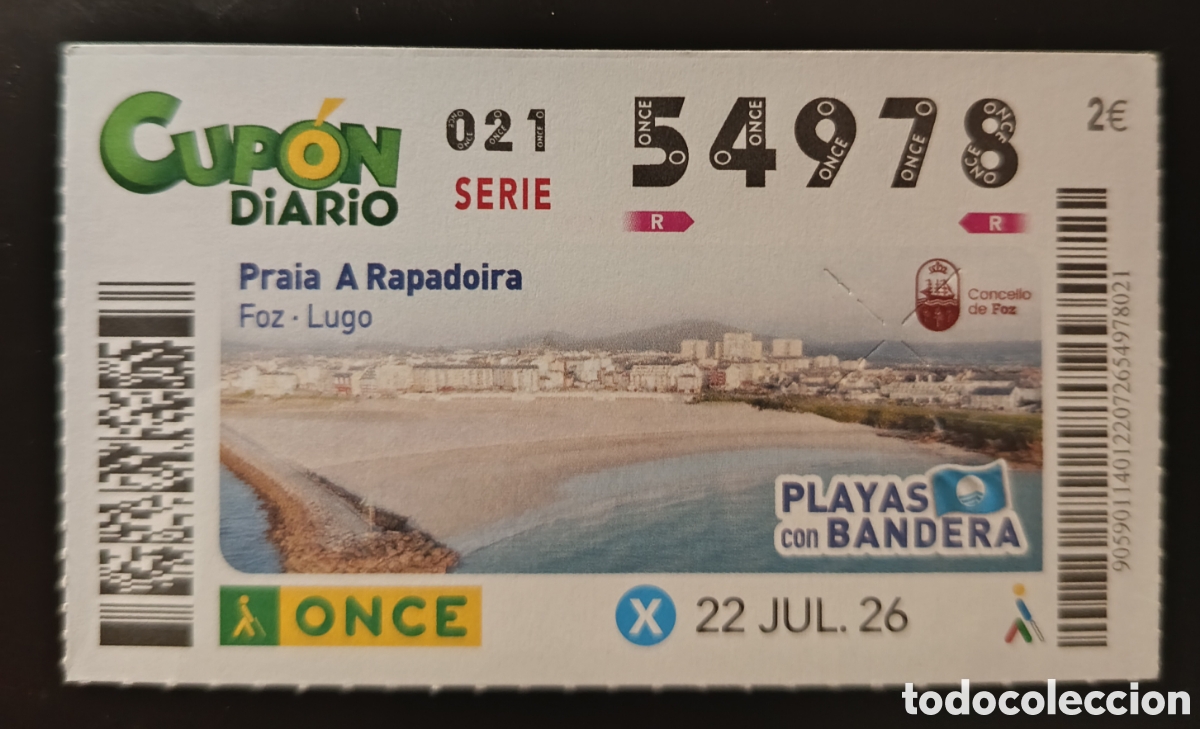 Cupones ONCE: N&deg; 54978 (22/JULIO/2026)-LUGO